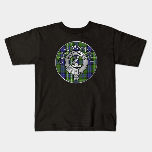 Clan MacNeil of Gigha Crest & Tartan Kids T-Shirt by Taylor'd Designs